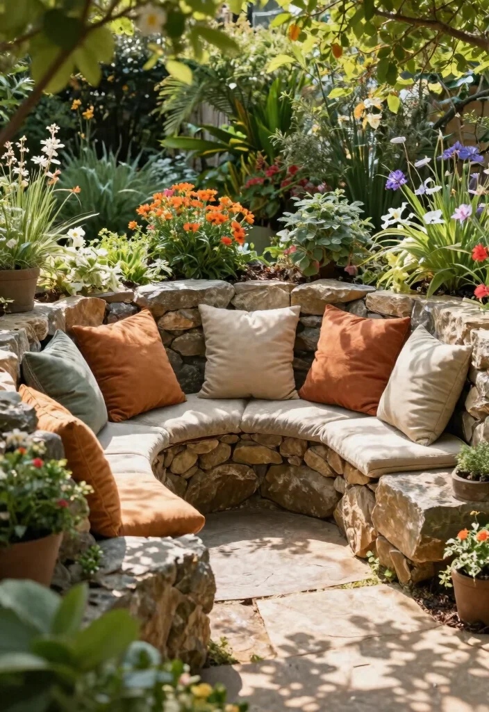 16 Rock Patio Ideas Backyards Will Love 7 16 Rock Patio Ideas Backyards Will Love - 7. Garden Seating Nook 1