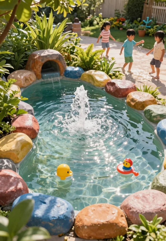 16 Small Outdoor Play Area Ideas Kids Will Love - 11. DIY Water Feature 1