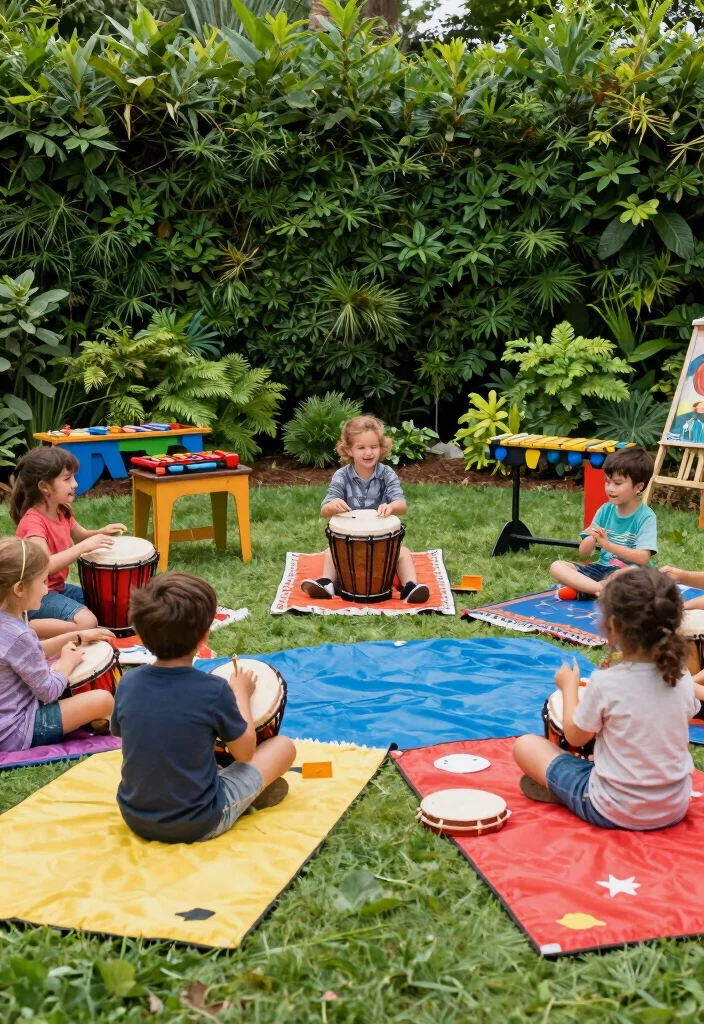 16 Small Outdoor Play Area Ideas Kids Will Love - 15. Outdoor Music Corner 1