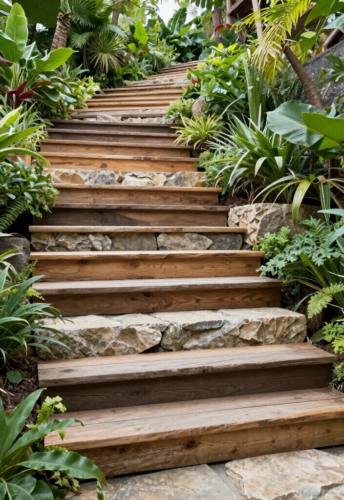 17 Back Door Steps to Patio Ideas With Seamless Flow - 17. Biophilic Design Steps 1