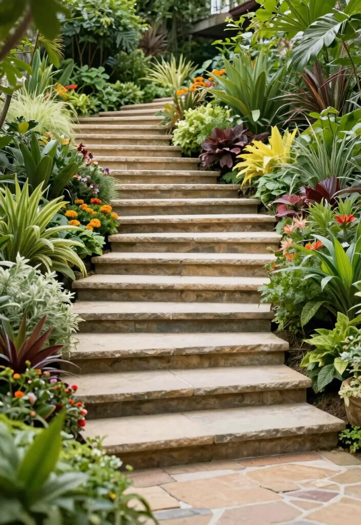 17 Back Door Steps to Patio Ideas With Seamless Flow - 7. Curved Steps for a Soft Look 1