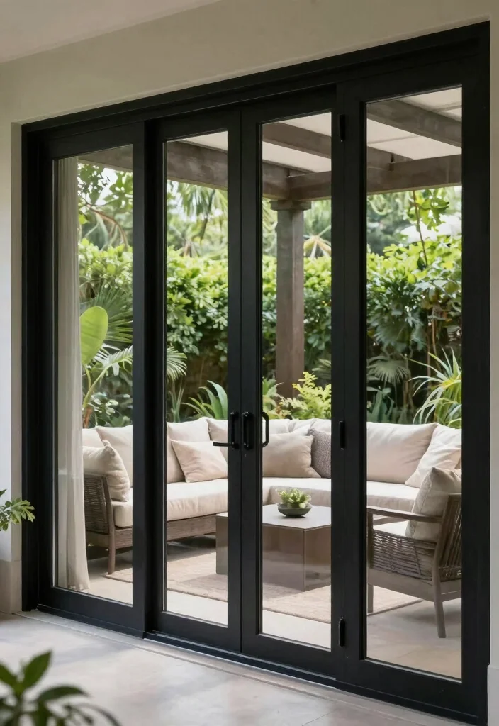17 Black Patio Doors Ideas With Sleek Modern Edge - 12. Translucent Options 1