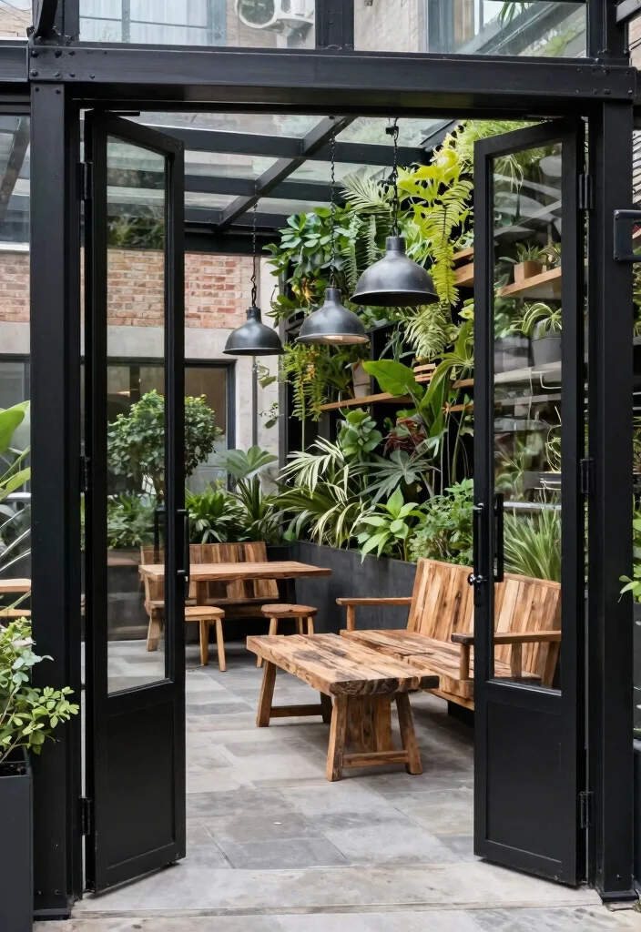 17 Black Patio Doors Ideas With Sleek Modern Edge - 2. Industrial Chic 1