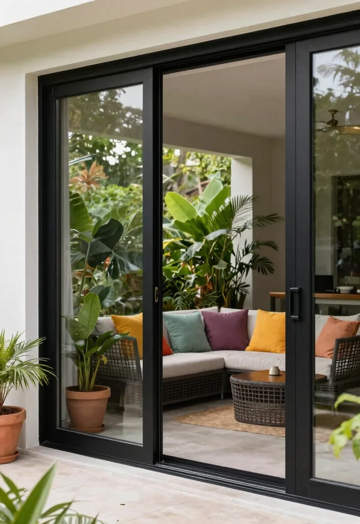 17 Black Patio Doors Ideas With Sleek Modern Edge - 5. Sliding Glass Doors 1