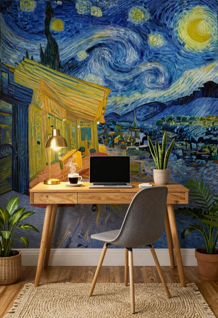 17 Cafe Terrace at Night Wallpaper Ideas With Cozy Glow - 1. Classic Van Gogh Touch 1