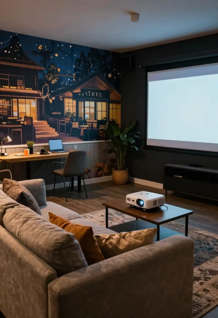 17 Cafe Terrace at Night Wallpaper Ideas With Cozy Glow - 15. Cozy Movie Nights 1