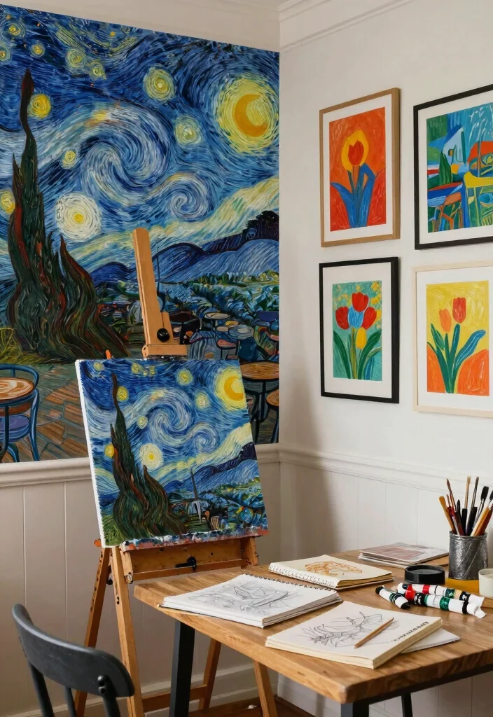 17 Cafe Terrace at Night Wallpaper Ideas With Cozy Glow - 5. Artistic Flair 1