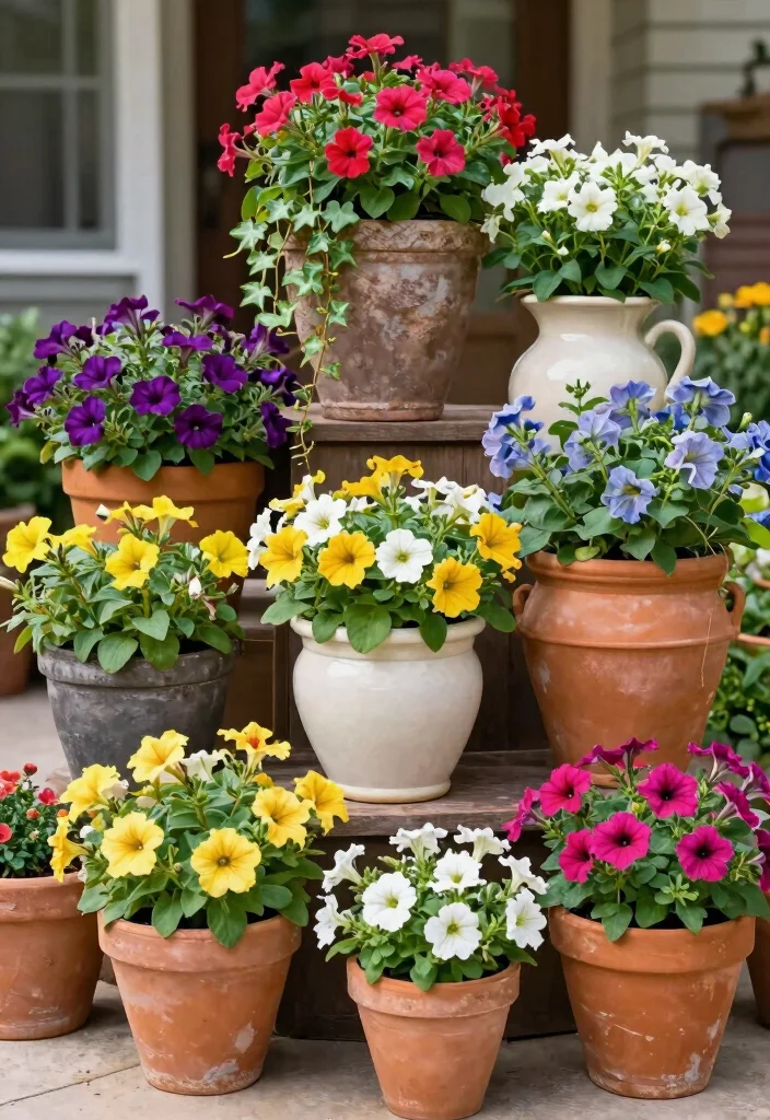 17 Front Yard Garden Bed Ideas With Lush Layered Beauty 7 17 Front Yard Garden Bed Ideas With Lush Layered Beauty - 7. Artistic Container Gardens 1