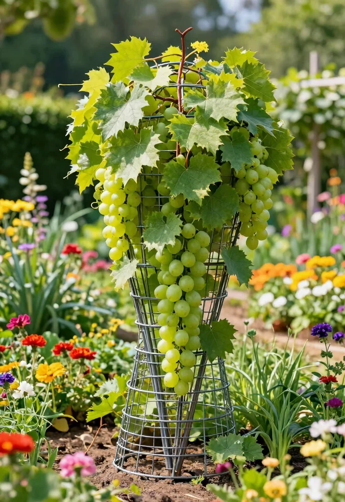 17 Grape Vines Trellis Ideas With Vineyard Vibes 14 17 Grape Vines Trellis Ideas With Vineyard Vibes - 15. Grape Cone Trellis 1