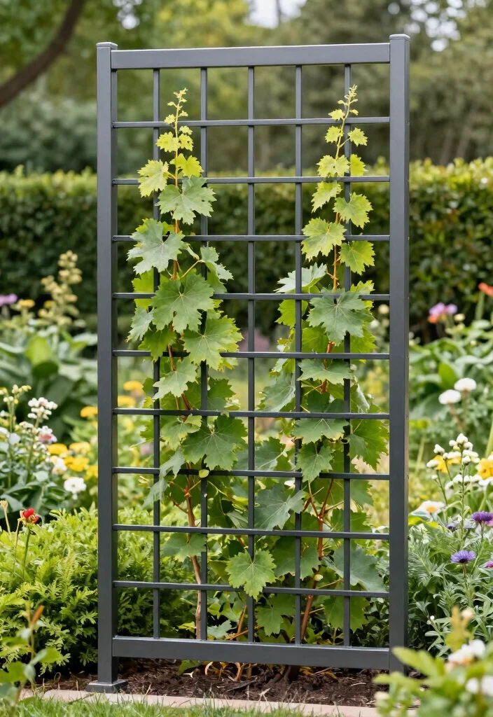 17 Grape Vines Trellis Ideas With Vineyard Vibes 2 17 Grape Vines Trellis Ideas With Vineyard Vibes - 3. Vertical Grid Trellis 1