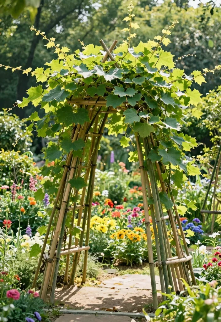 17 Grape Vines Trellis Ideas With Vineyard Vibes 5 17 Grape Vines Trellis Ideas With Vineyard Vibes - 6. Bamboo Trellis 1
