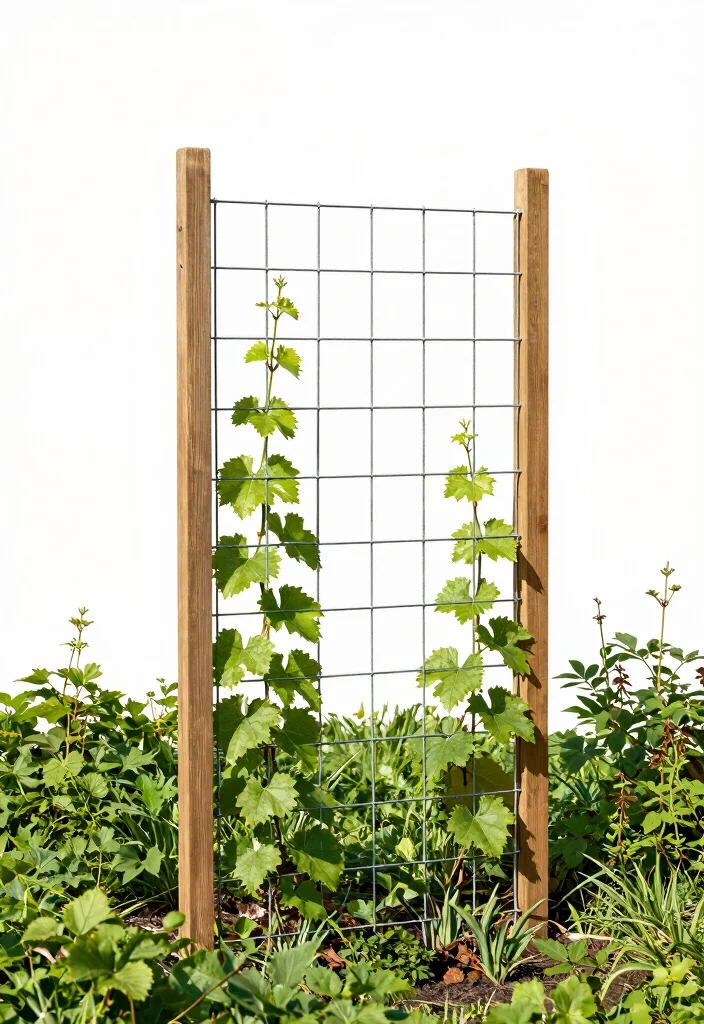 17 Grape Vines Trellis Ideas With Vineyard Vibes 6 17 Grape Vines Trellis Ideas With Vineyard Vibes - 7. Simple Wire Trellis 1