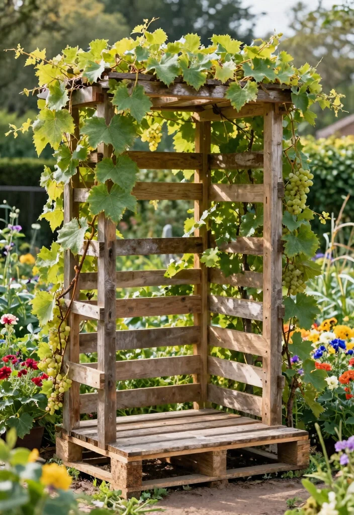 17 Grape Vines Trellis Ideas With Vineyard Vibes 7 17 Grape Vines Trellis Ideas With Vineyard Vibes - 8. Rustic Pallet Trellis 1