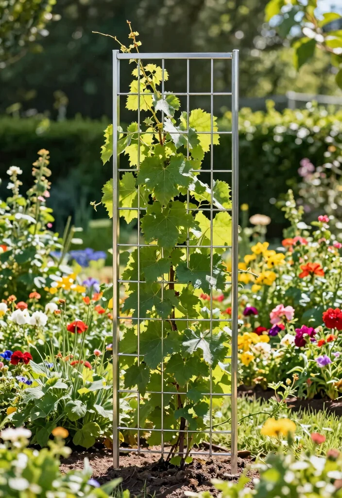 17 Grape Vines Trellis Ideas With Vineyard Vibes 8 17 Grape Vines Trellis Ideas With Vineyard Vibes - 9. Metal Grid Trellis 1