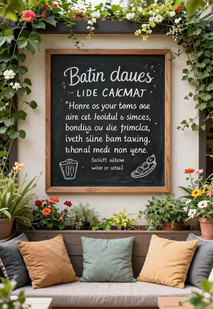 17 Patio Wall Decor Outdoor Ideas That Add Personality - 16. Outdoor Chalkboard 1