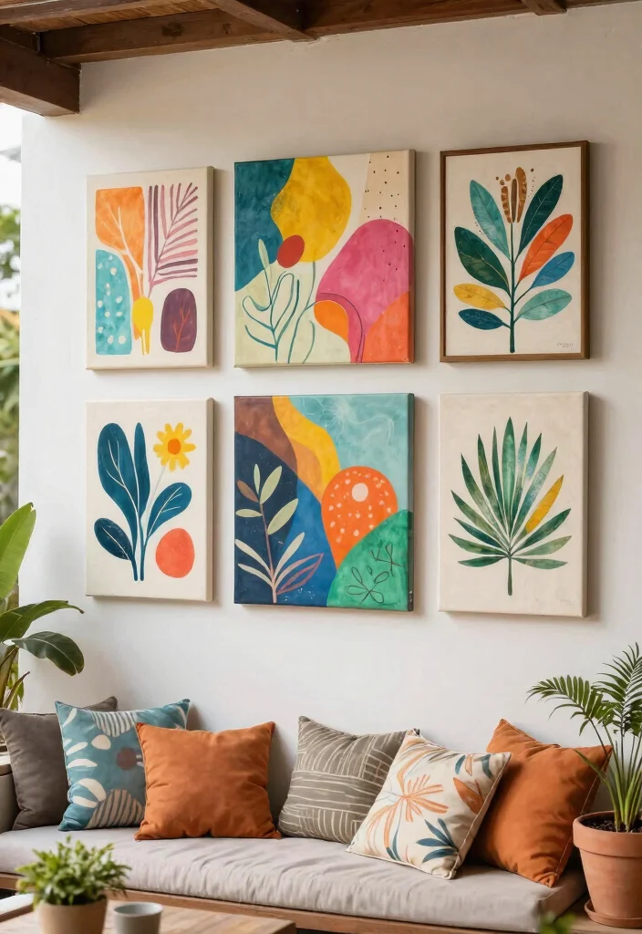 17 Patio Wall Decor Outdoor Ideas That Add Personality - 4. Canvas Wall Art 1