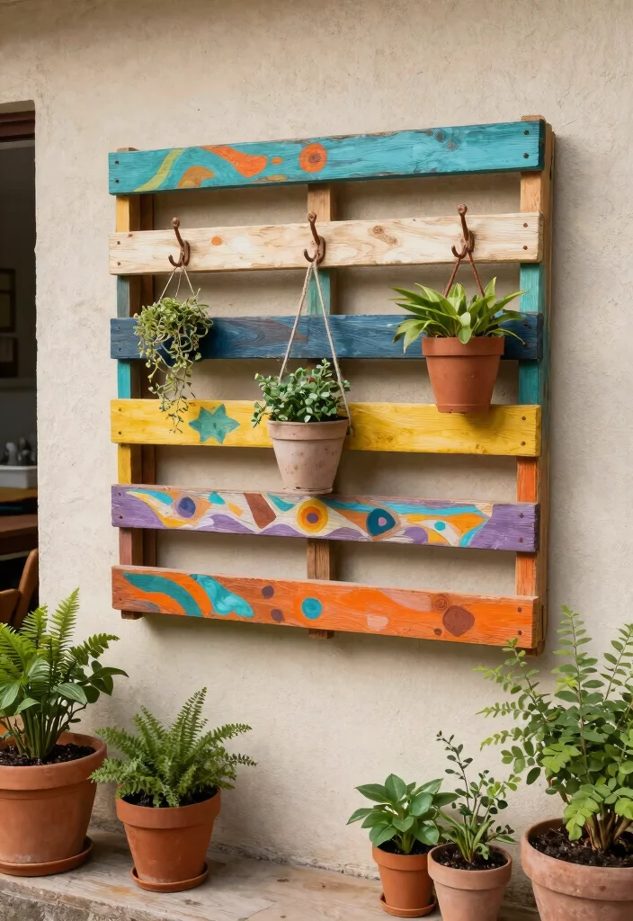 17 Patio Wall Decor Outdoor Ideas That Add Personality - 9. DIY Wooden Pallet Art 1