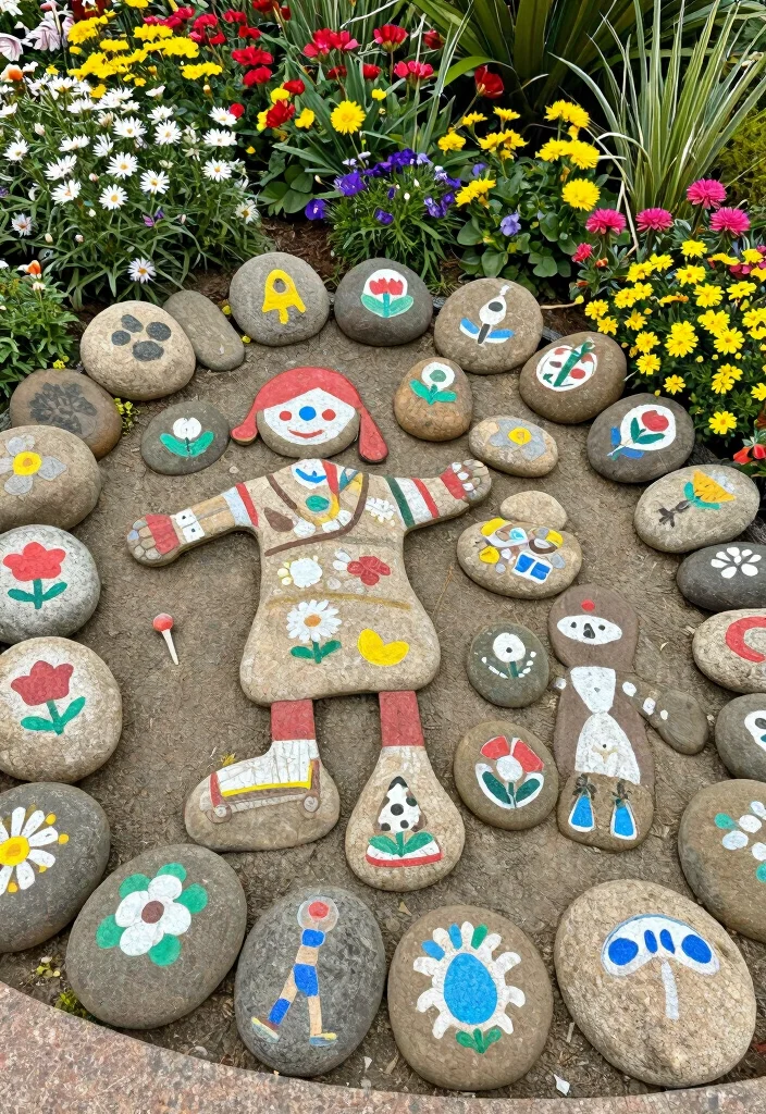 17 Rock Front Yard Landscaping Ideas With Bold Texture - 15. Rock Art in the Landscape 1
