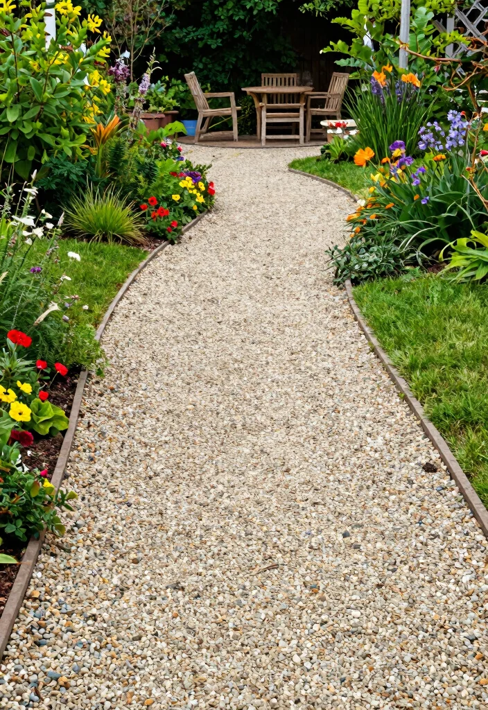 17 Rock Front Yard Landscaping Ideas With Bold Texture - 3. Textured Gravel Pathways 1
