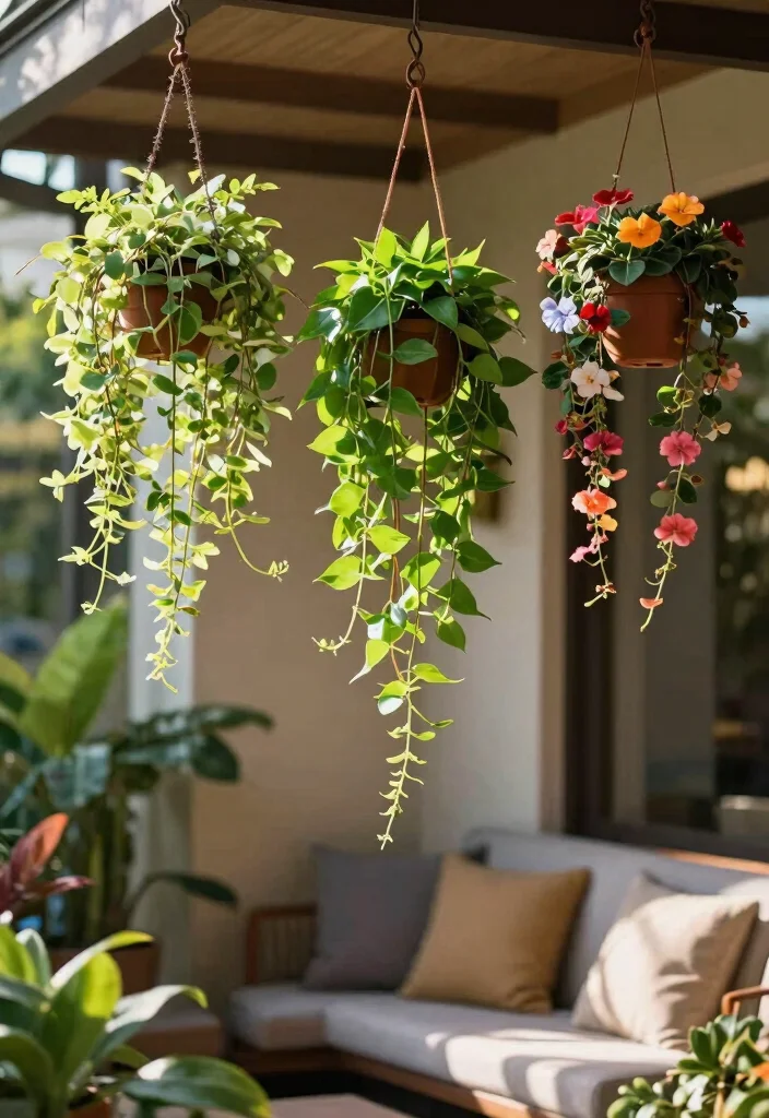 17 Terrace Garden 2026 Trending Ideas With Lush Urban Greenery - 5. Hanging Gardens for Dramatic Flair 1