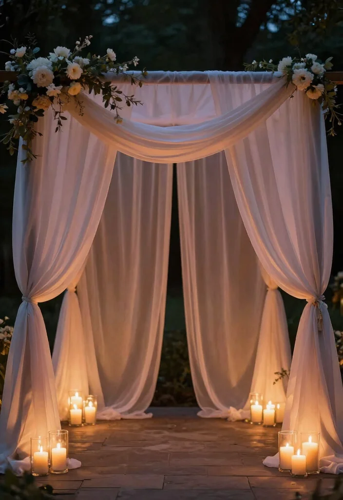 17 Wedding Pergola Decorations Ideas With Romantic Draping - 5. Ethereal Draping 1