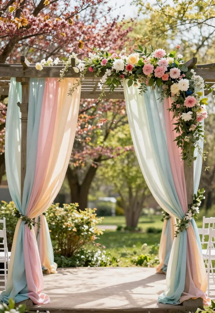 17 Wedding Pergola Decorations Ideas With Romantic Draping - 9. Seasonal Themes 1