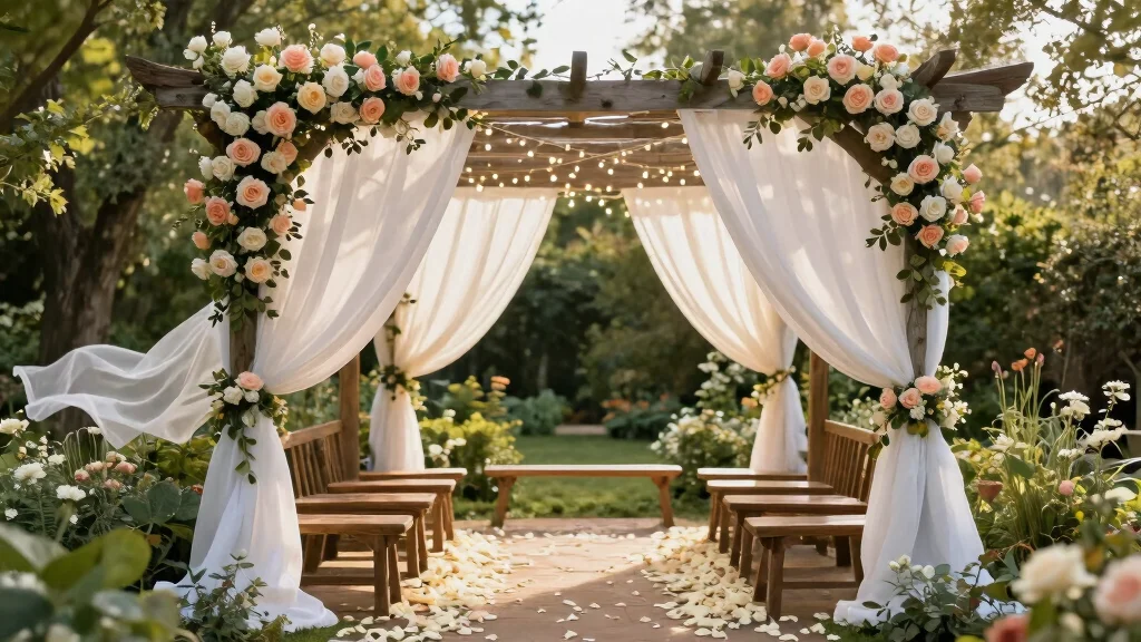 17 Wedding Pergola Decorations Ideas With Romantic Draping
