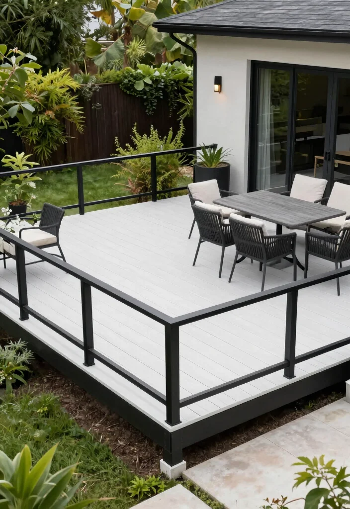 18 Black and White Patio Ideas With Bold Contrast - 16. Elevated Deck Designs 1