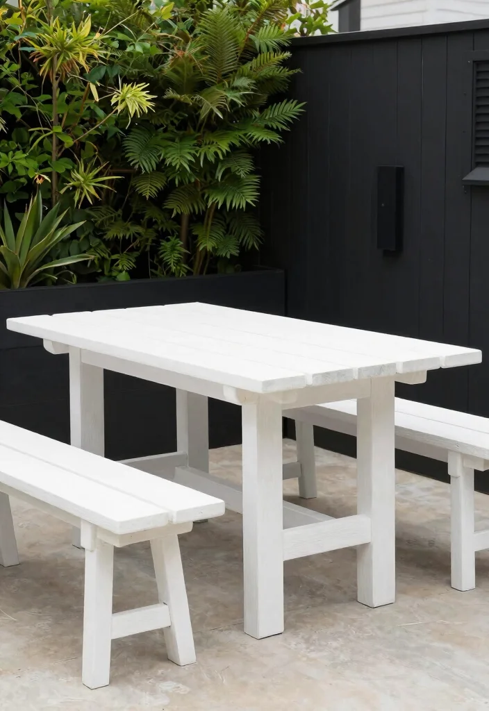 18 Black and White Patio Ideas With Bold Contrast - 4. Whitewashed Wooden Features 1