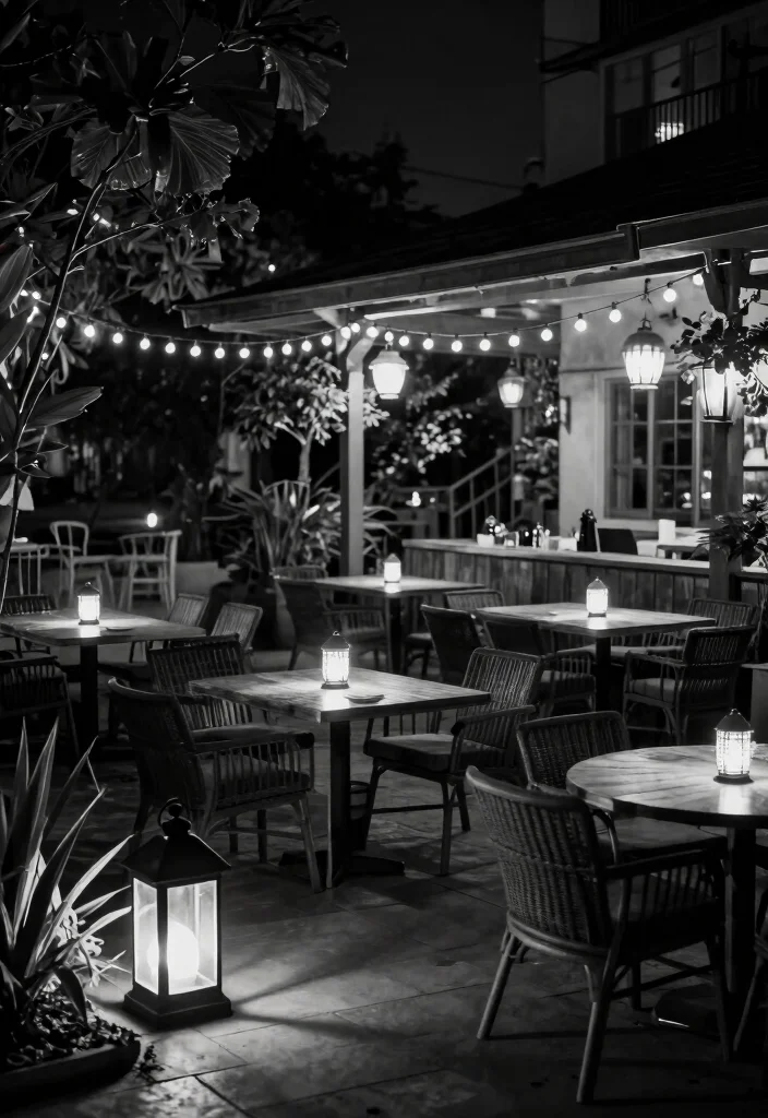 18 Black and White Patio Ideas With Bold Contrast - 8. Monochrome Lighting Solutions 1