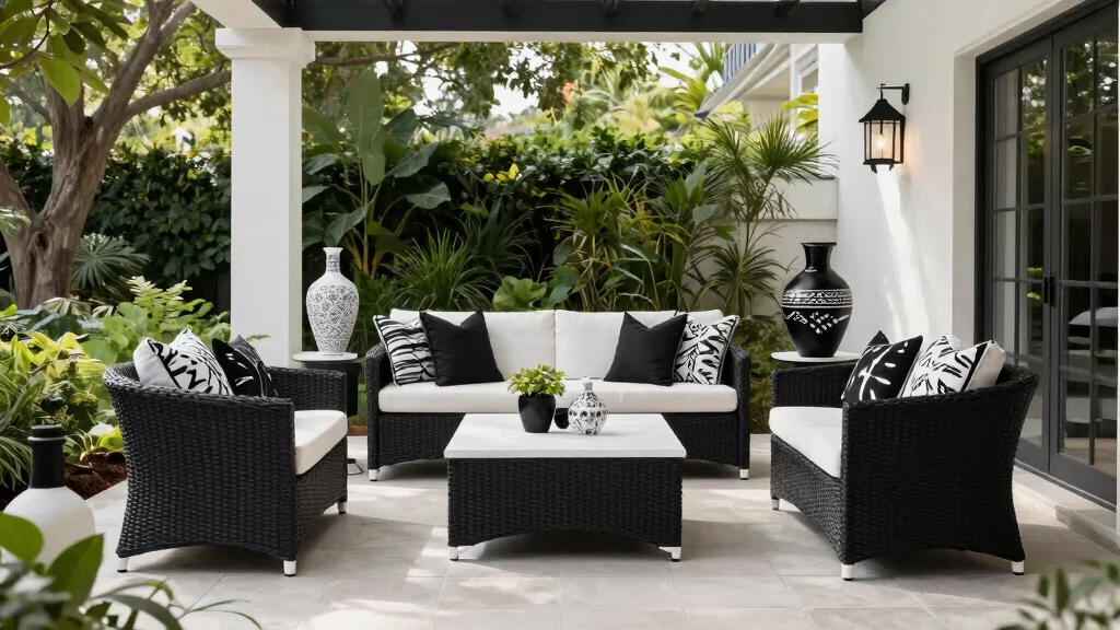 18 Black and White Patio Ideas With Bold Contrast