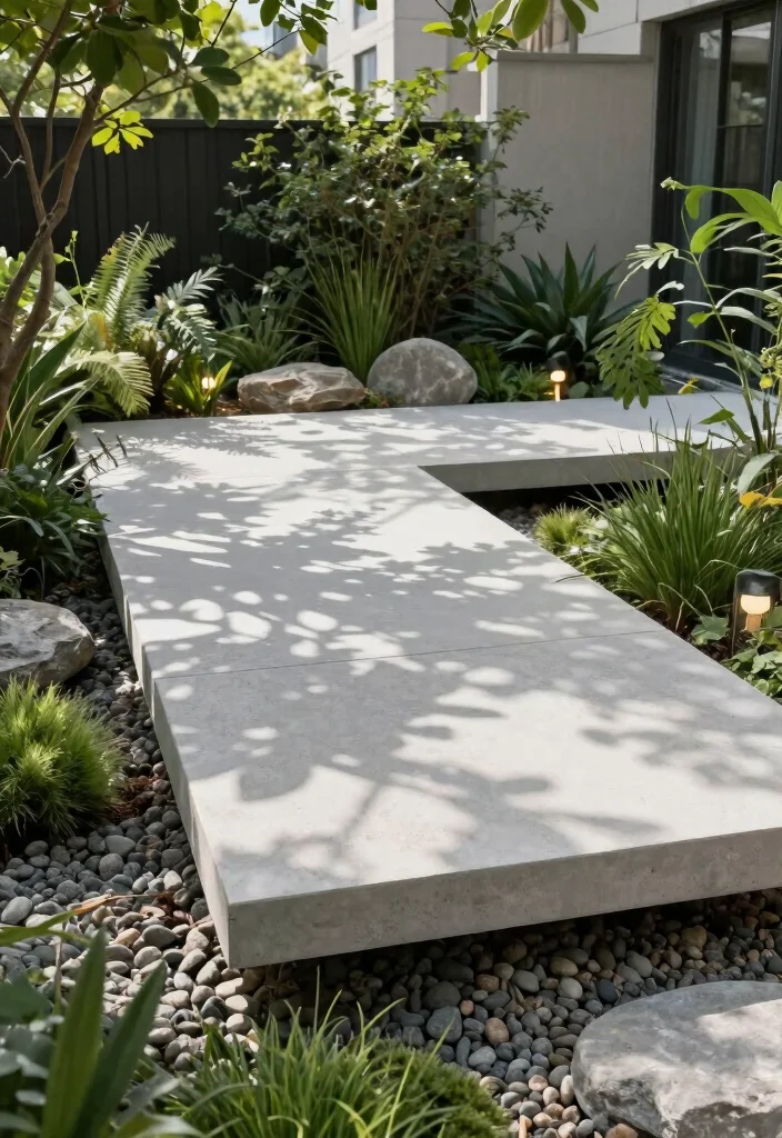 18 Concrete Slab Patio Ideas With Clean Contemporary Style - 1. Floating Concrete Slab Design 1