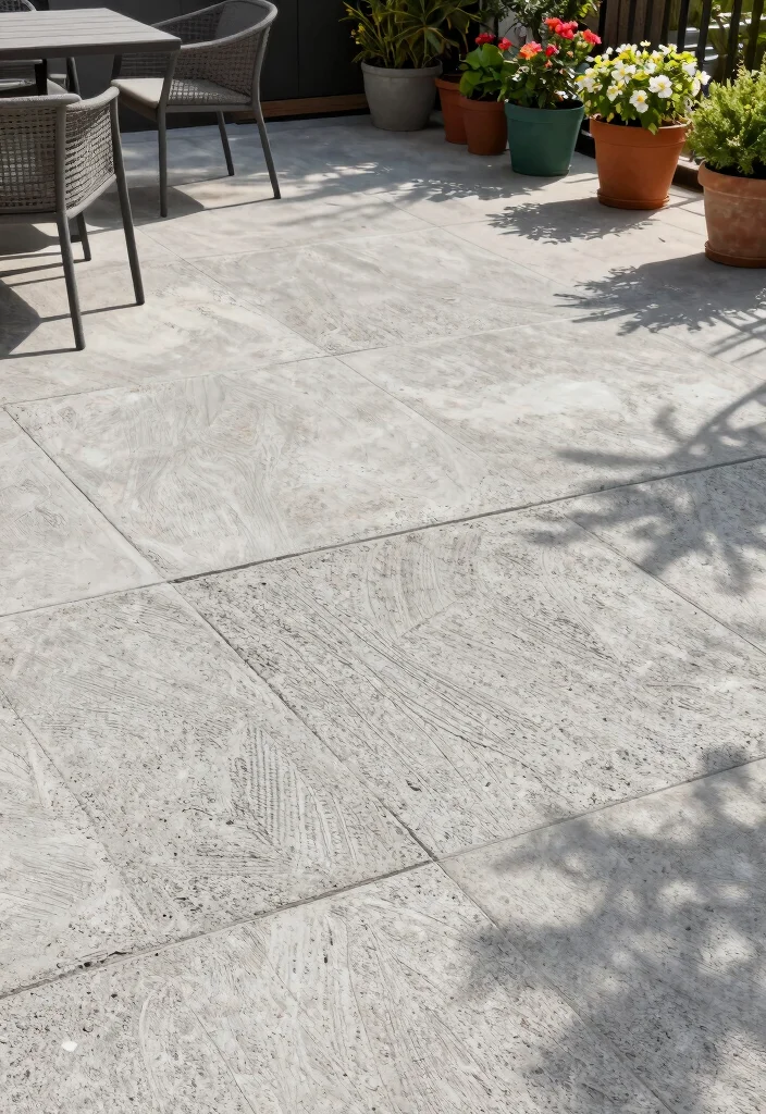 18 Concrete Slab Patio Ideas With Clean Contemporary Style - 11. Textured Concrete Slab 1