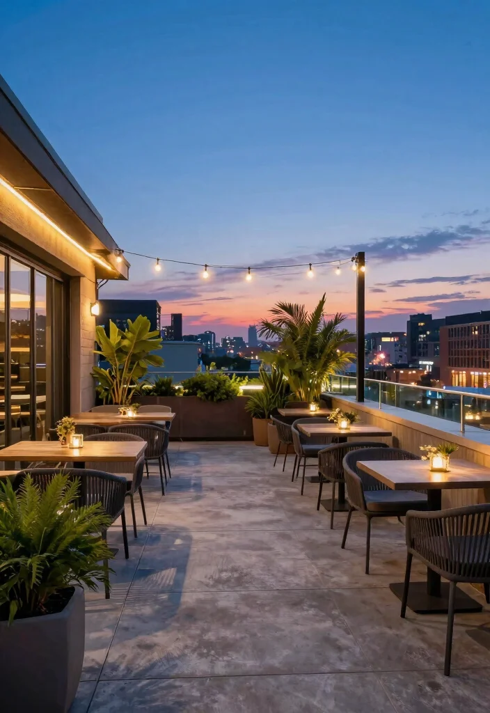 18 Concrete Slab Patio Ideas With Clean Contemporary Style - 5. Rooftop Concrete Oasis 1