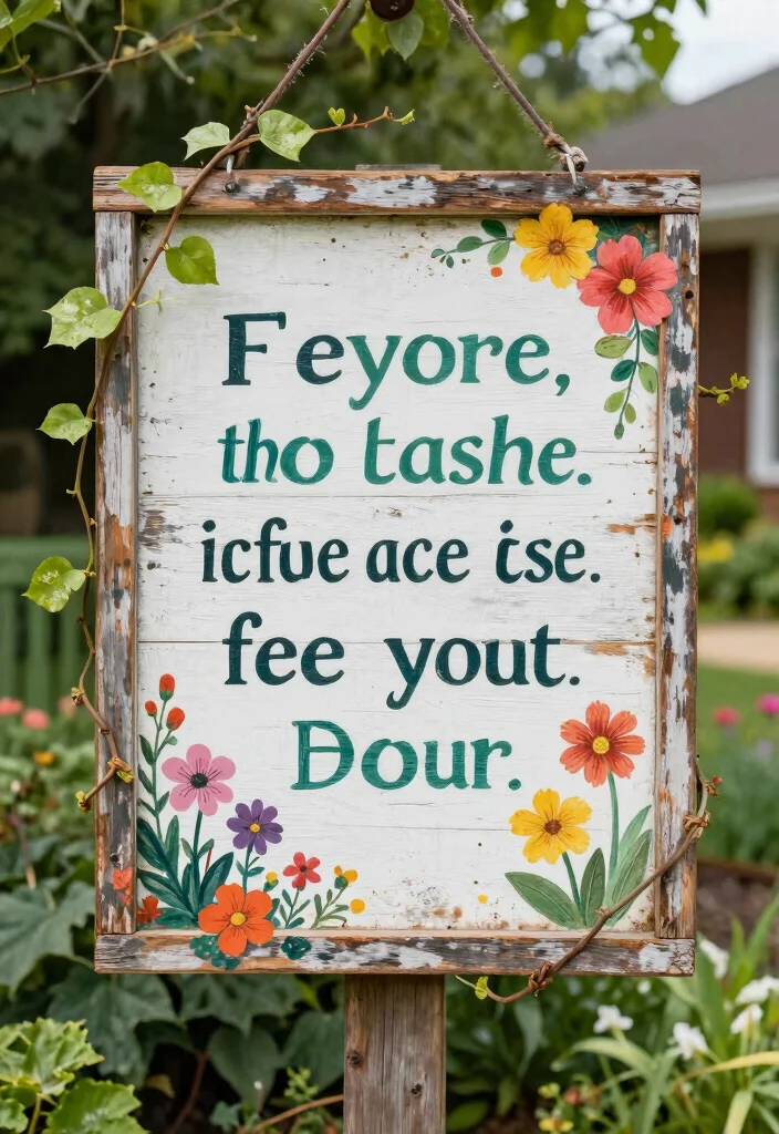 18 Front Yard Landscaping on a Budget Ideas That Look Expensive - 15. Create a Garden Sign 1