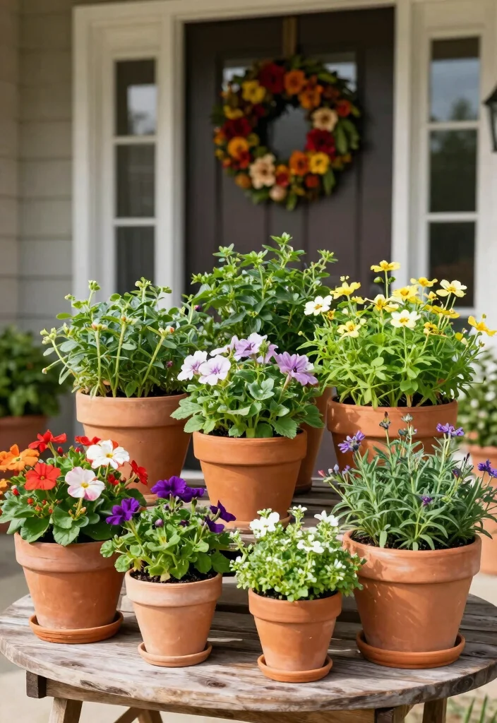 18 Front Yard Landscaping on a Budget Ideas That Look Expensive - 3. Container Gardening 1