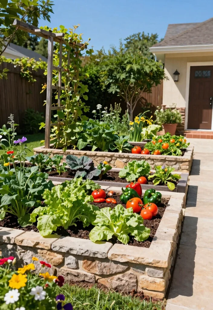 18 Front Yard Vegetable Garden Ideas With Fresh Harvest Style - 1. Raised Vegetable Beds with Decorative Edging 1