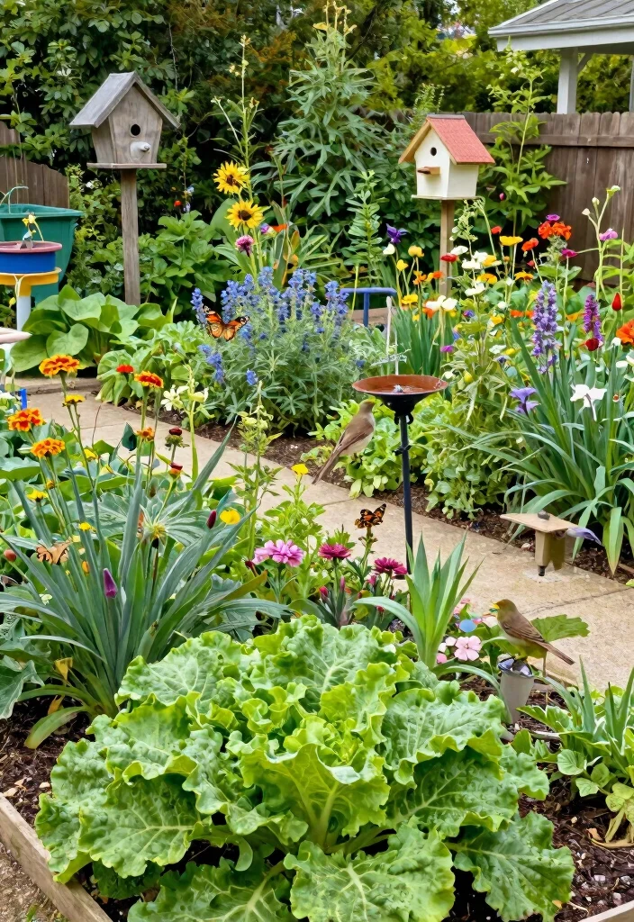 18 Front Yard Vegetable Garden Ideas With Fresh Harvest Style - 15. Wildlife-Friendly Vegetable Gardens 1