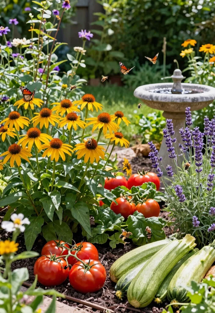 18 Front Yard Vegetable Garden Ideas With Fresh Harvest Style - 8. Pollinator-Friendly Gardens 1