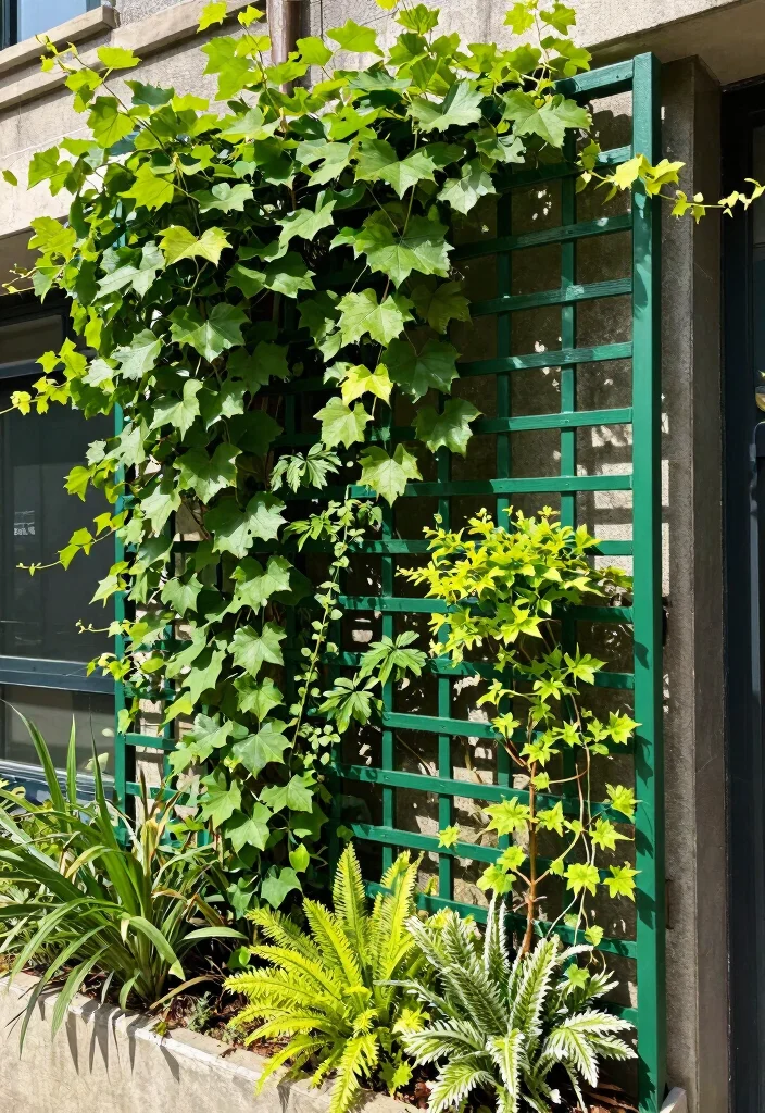 18 Grape Vine Trellis Ideas for a Charming Garden - 12. Green Wall Trellis 1
