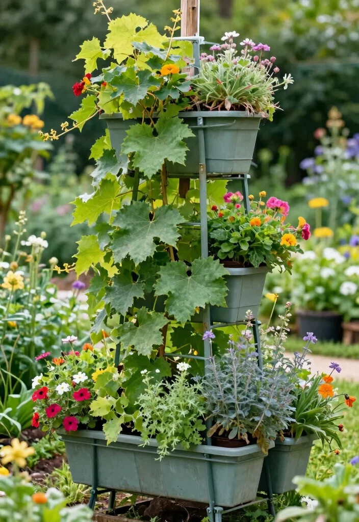 18 Grape Vine Trellis Ideas for a Charming Garden - 13. Vertical Garden Planter Trellis 1