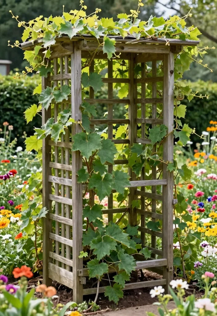 18 Grape Vine Trellis Ideas for a Charming Garden - 18. Shadow Box Trellis 1