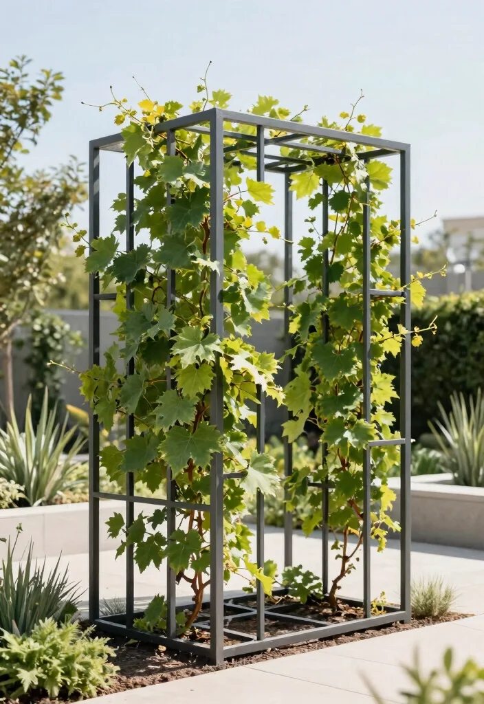 18 Grape Vine Trellis Ideas for a Charming Garden - 6. Modern Cube Trellis 1