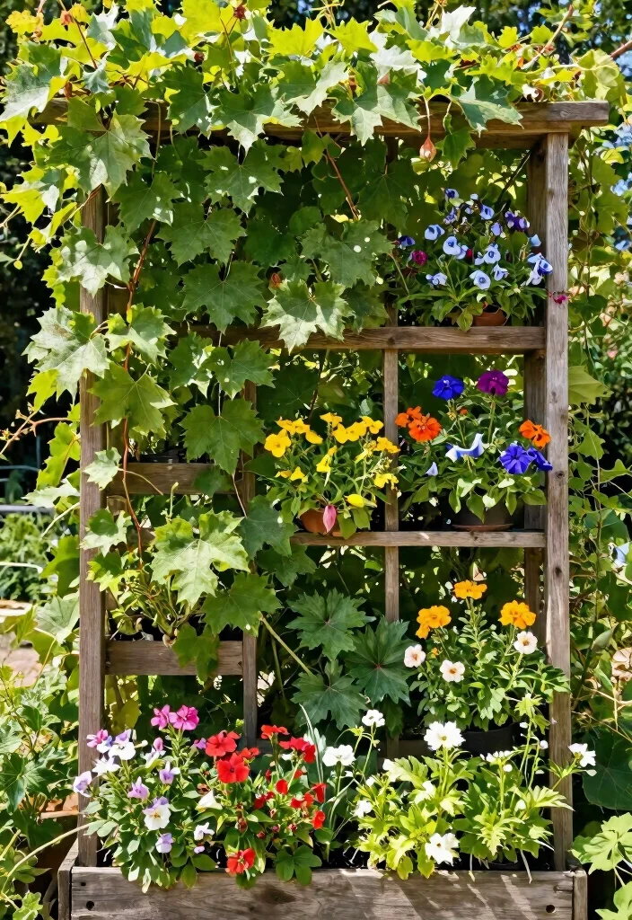 18 Grape Vine Trellis Ideas for a Charming Garden - 8. Vertical Garden Frame 1