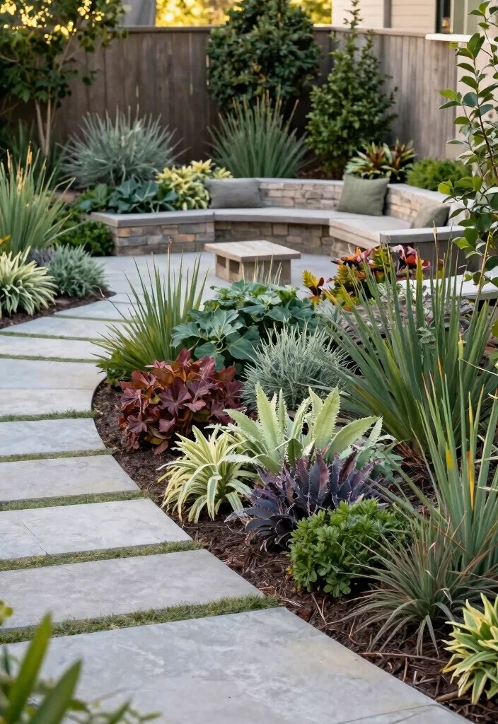 18 Low Maintenance Landscaping Front Yard Ideas That Stay Beautiful - 18. Combination of Elements for a Cohesive Look 1