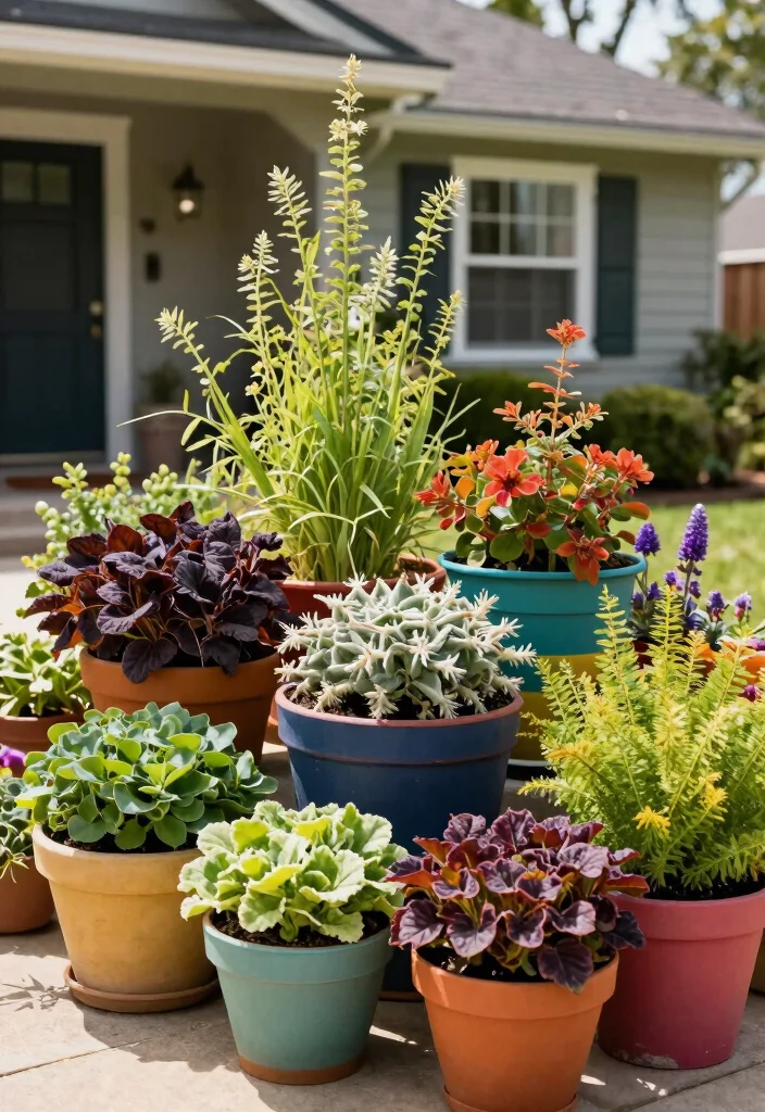 18 Low Maintenance Landscaping Front Yard Ideas That Stay Beautiful - 7. Container Gardening 1