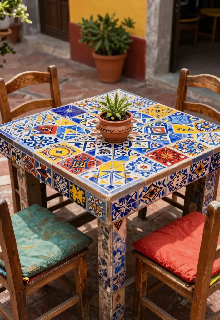 18 Mexican Patio Hacienda Style Ideas With Warm Rustic Flair 1 18 Mexican Patio Hacienda Style Ideas With Warm Rustic Flair - 1. Embrace Vibrant Tile Designs 1