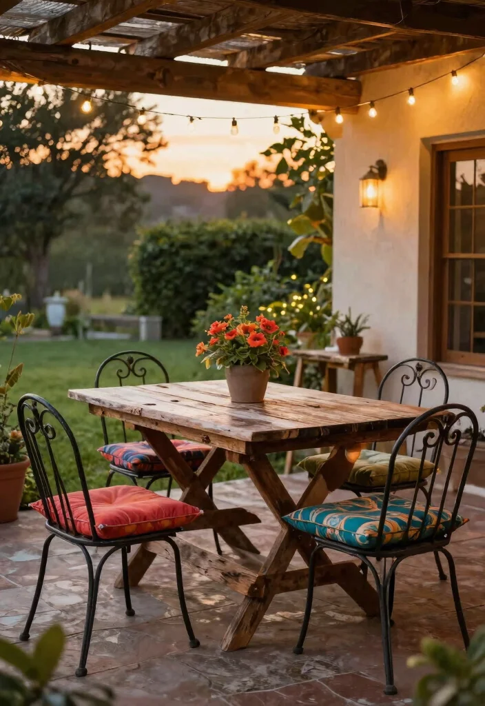 18 Mexican Patio Hacienda Style Ideas With Warm Rustic Flair 3 18 Mexican Patio Hacienda Style Ideas With Warm Rustic Flair - 3. Rustic Outdoor Furniture 1