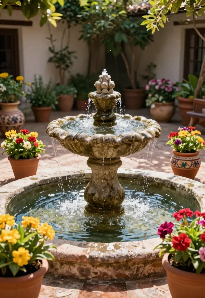 18 Mexican Patio Hacienda Style Ideas With Warm Rustic Flair 5 18 Mexican Patio Hacienda Style Ideas With Warm Rustic Flair - 5. Water Features for Serenity 1