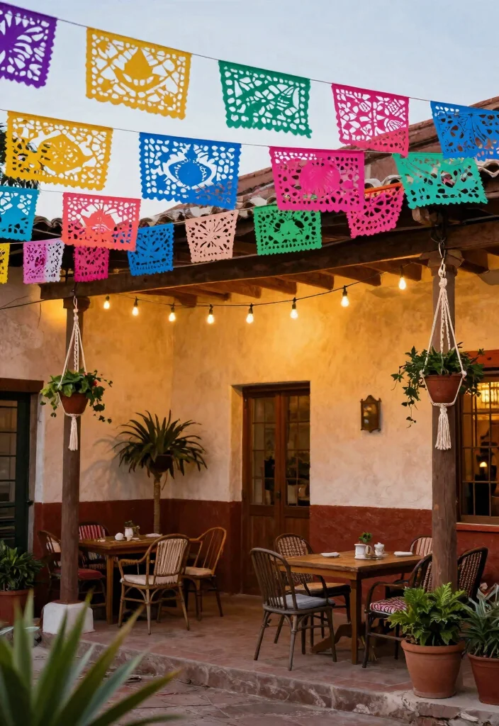 18 Mexican Patio Hacienda Style Ideas With Warm Rustic Flair 8 18 Mexican Patio Hacienda Style Ideas With Warm Rustic Flair - 8. Hanging Decor Elements 1